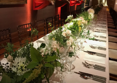 Long table with with white flower display