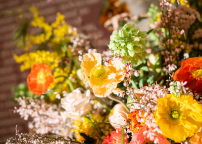 Bright orange and yellow flowers
